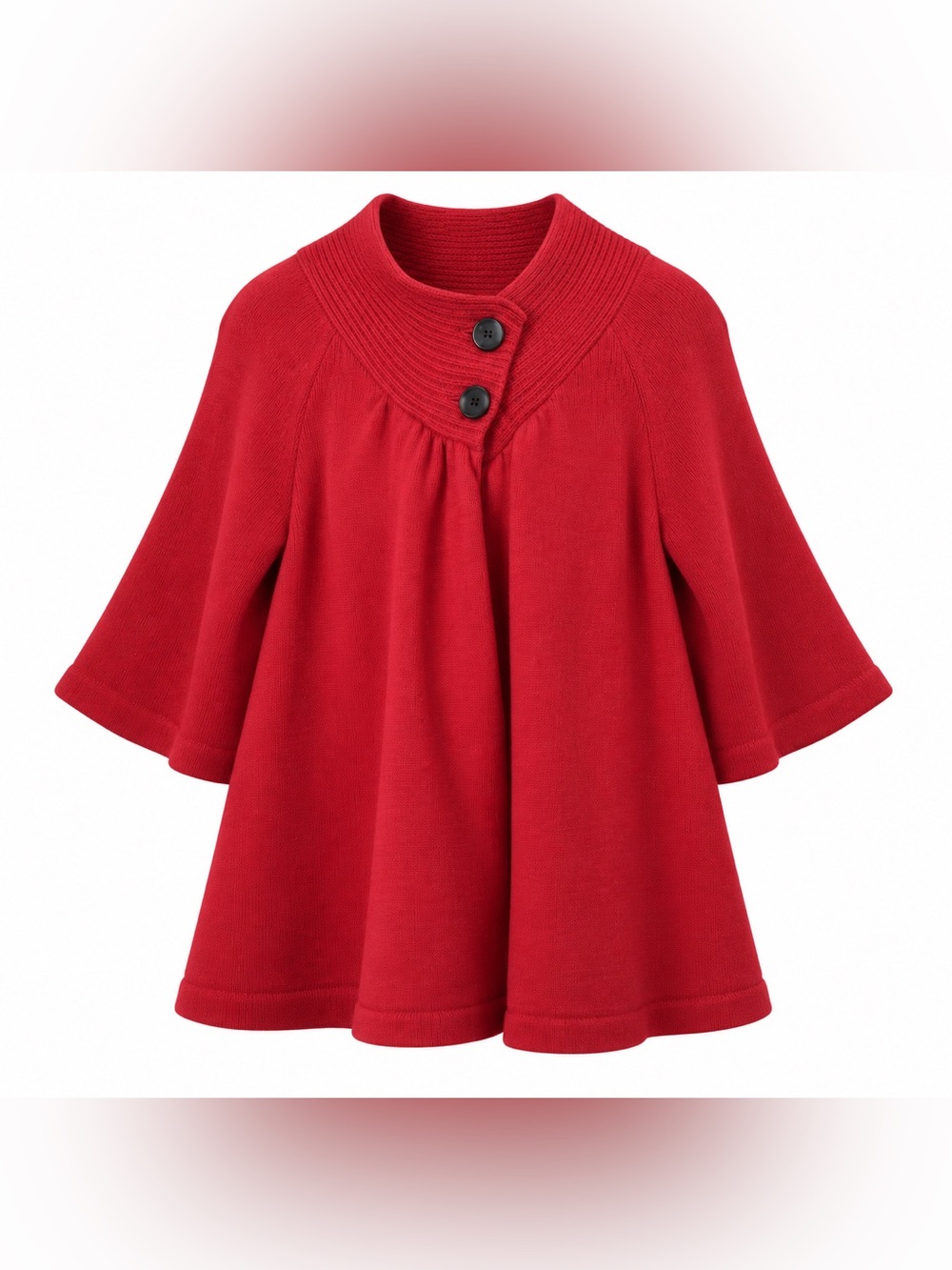 Knit Swing Cardigan Jacket Kenneth Cole, Loose Medium, Boho, 3 Season, Red
